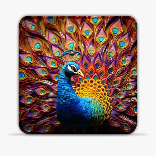 CHTXD Tapis de Souris de Jeu Paon psychédélique (30X30) CM 11.81(in) Tapis de Souris de Jeu Tapis de Souris en Tissu SU Tapis de Souris Ergonomique Compatible avec Les Souris Laser et optiques