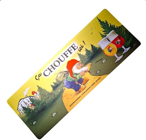 Chouffe, La Chouffe Tapis de Bar Décoratif, Dessous de Verre Antidérapant avec Illustration de GNOME pour Comptoir, Collection Brasserie Belge