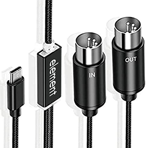 JANZU MIDI-Kabel auf USB C Typ C USB MIDI-Konverter mit Kontrollleuchte für elektronischen Orgelcomputer