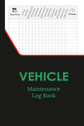 Vehicle Maintenance Log Book: Track Repairs, Services and Mileage for Cars, Trucks, Jeeps, and SUVs – Automotive Maintenance Record Book
