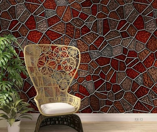 Photo Wallpaper 3D Rot marmorierte Textur, 150 x 105 cm Wallpaper Fototapete 3D Effekt Tapeten Wohnzimmer Muster Tapete Schlafzimmer