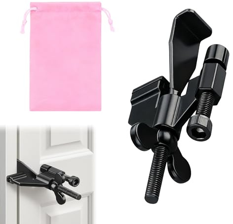 1Pc Black Travel Hotel Safety Door Lock Enhance Security and Privacy Travel Security Portable Door Lock Adjustable for Traveling Home Apartment Living Hotel Motel Schools Dormitories