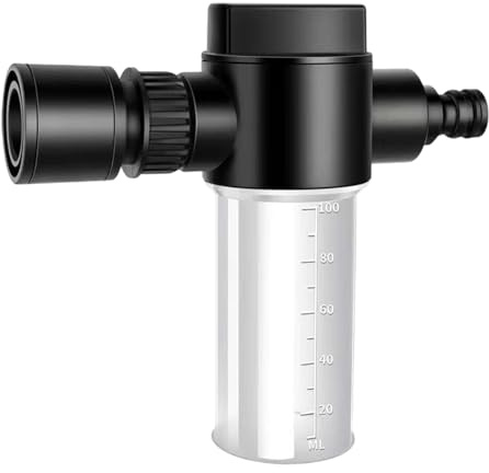 Schaumsprüher für Gartenschlauch - 100ml Einstellbarer Dosierer | ABS 15 x 14,5 cm 140 g | Hochdruck Wasserstrahler für Rasen, Autowäsche, Düngung