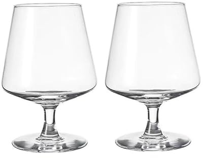 ADESUGATA Crystal Glass Brandy Tasting Glass Set (2-Piece), 16 oz (480 ml) Short-Stemmed Ice Coffee Glass Whiskey Glass, Suitable for Weddings, Bars, Parties, Home Cocktail Gatherings