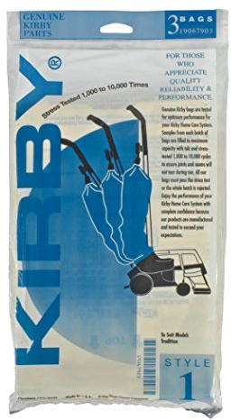 Kirby 19067903 Sacchetti usa e getta/Sty 1, 3 pezzi, carta, marrone