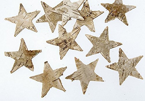 RiloStore 100 STK Birkensterne Natur Sterne Birkenrinde Weihnachtsdeko Herbstdeko Rinde Holz Birke Deko Dekosterne Rindensterne Holzsterne