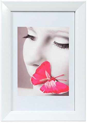 Lack Bilderrahmen aus Kunststoff in 13x18 15x20 20x30 30x40 Schwarz Weiß Rot: Farbe: Weiß | Format: 30x40