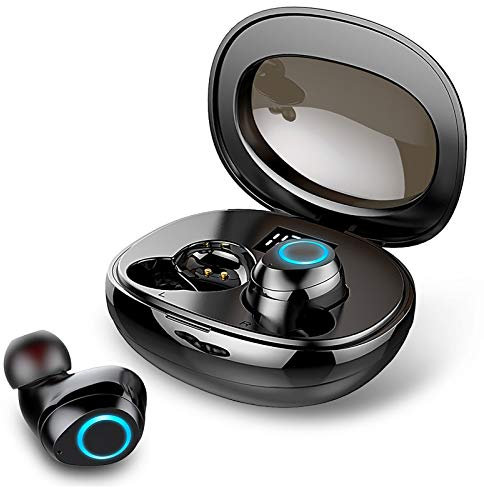 Rinsmola Cuffie Bluetooth 5.1, Auricolari Bluetooth Senza Fili Mini Cuffie Wireless In Ear Sport 30 Ore Bassi Profondi Stereo con Mic, IP7 Cuffiette Bluetooth con Ricarica Rapida USB-C, Display LED