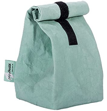 kontor28 - nachhaltige Lunchbag Stuff Lunch M, Brotzeittüte, waschbare Lunchbox für Mittagessen oder Picknick, 100% ökologisch aus washable Papyr, handgefertigt Made in Germany, türkis mint