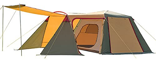 Camping Zelte, Wurfzelte 8-12 Personen Familienzelt, Outdoor Camping Zelt Mit Zwei Türen Zwei Fenster, Großes Zelt Mit 1 Schlafzimmern Zum Wandern, Jagen, Bergsteigen,Four Door Poles