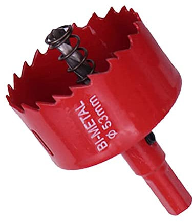 ACHANFLY 53mm Wood Hole Saw Hole Cutter Drill Bit Set Metal Holesaw Kit Hole Cutting Bit 53mm Bi-metal Hole Saw M42 HSS Centring Drill for Iron Aluminium, Wood, Drywall, Pipe, Plastic, Fiberboard