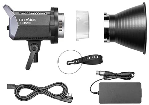 Godox Litemons LA150D LA150 150W LED Video Light Daylight 5600K CRI96 Bowens Mount Silent Dimmable Budget Continuous Lighting Studio Photo Light Video Recording Streaming Portrait Photography (Single)