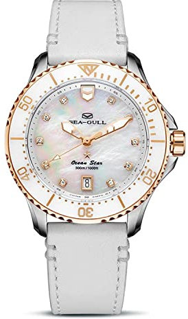 SEA-GULL 2022 Neue Möwenuhr Taucher-Keramik-Lünette Automatische Mechanische Damenuhr 1211 Ocean Serie, Armband