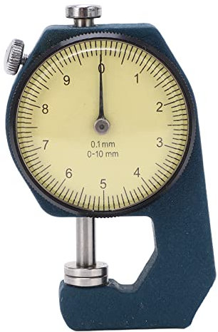 Spessimetro, Alloggiamento in Alluminio Misuratore di Spessore a Scala Chiara Alta Precisione per Tessuto (Testa piatta 0‑10 mm)