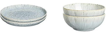 Denby Monsoon Filigree 16 Piece Set & 199048817 Halo Speckle 2 Piece Coupe Cereal Bowl Set