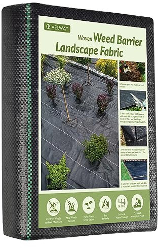 Velway Unkrautvlies Garten Extra Stark 1,2x15m - Unkrautvlies Wasserdurchlässig, Reißfestes Bodengewebe Unkrautflies für Garten, Hochbeet, Einfahrt usw., Anti Unkrautvlies Pflanzfolie