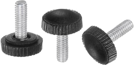 QUARKZMAN 20 Stück Rändelschraube M4 x 12mm Flügelschrauben mit Gewinde, Rundkopf Klemmschrauben Befestigungsschraube Klemmknöpfe Drehknopf für Möbel Modellbau Maschinen Geräte, Schwarz