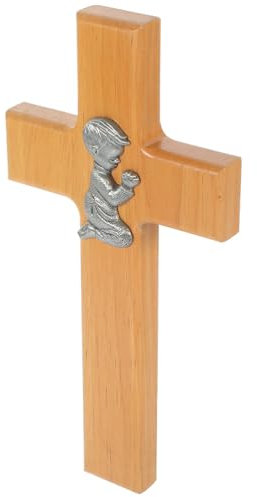 STOBAZA Holz-Kreuz Zum Aufhängen Kruzifix Kreuz Desktop Kleine Handfläche Tragbar Taschenkreuz Ostern Jesus-Kreuz Für Gebet Männer Christliches