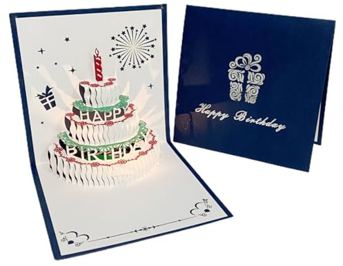 Happy Birthday Geburtstagskarte, 1 Stück Pop Up Kuchen Geburtstagskarten, für Frau, Beste Freundin, Kinder, Schwestern, Familie, Happy Birthday Geschenke