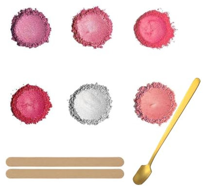 Barlone 6 Farbpigmente für Gießpulver 3g, Mica Pulver, Epoxidharz Farbe für Gießpulver, Glitter Mica Powder für Kunstharz Gießharz, Seife, Badebombe, Kerze, Kosmetischer, Lidschatten, Nagellack
