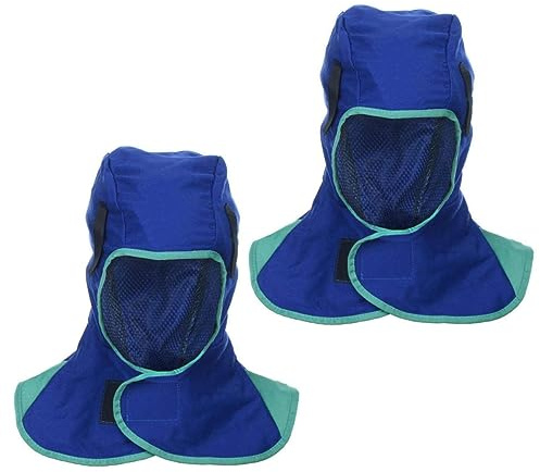 2-piece flame retardant welding cap, welding head cover made of flame retardant fabric, safety equipment for work, head protection, suitable for all types of welders' welding helmets.