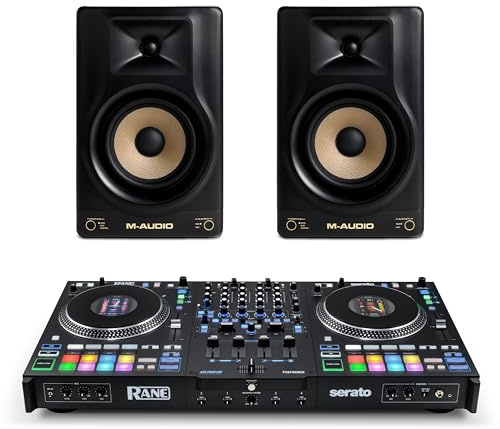 Rane PERFORMER DJ Controller and M-AUDIO Forty Eighty Pair Studio Monitors for Studio Recording, Music Production, Podcasting, Streaming