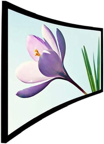 Projector Screen, 4K 16:9 White Woven Acoustic Transparent Customize 3D Curved Fixed Frame Projector Screen for Home Cinema Projection Screen