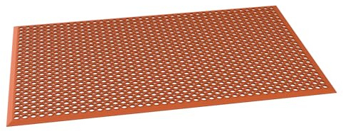 Bonnlo Rubber Floor Mat with Holes, 150x90 cm Anti-Fatigue/Non-Slip Drainage Mat, for Industrial Kitchen Restaurant Bar Bathroom Utility Garage Pool Entry Door Mat, Indoor - Red