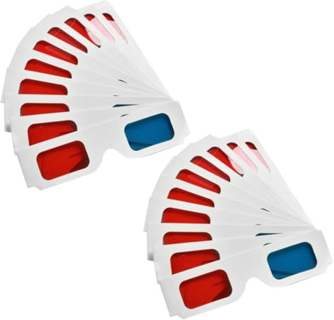 Toddmomy 70Pcs Lunettes en Carton Lunettes 3D en Carton De Cinéma 3D pour TV Rouges Et Bleues De Cinéma en Papier en Papier
