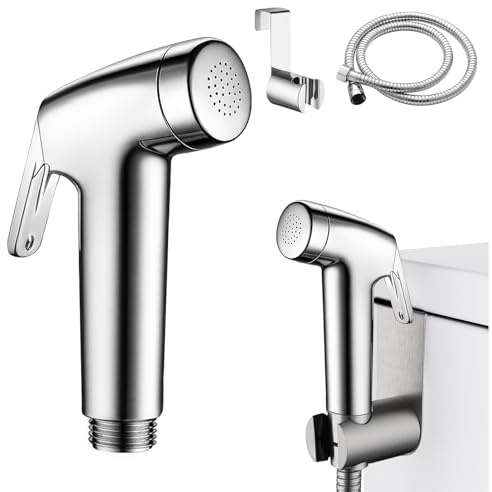Mlifleue Muslim Shower for Toilet, Handheld Bidet Sprayer Set with Hose, Holder, Bidet Attachment for Toilet UK, Multifunctional Douche Spray for Bathroom, Cloth Diaper or Pet Cleaning