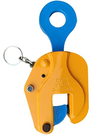 Goshyda Abrazadera de Placa Vertical de Alta Resistencia 2T 4400LBS Apertura de Mandíbula de 0-30 Mm con Bloqueo de Resorte Seguro para Elevación, Transporte y Procesamiento Mecánico