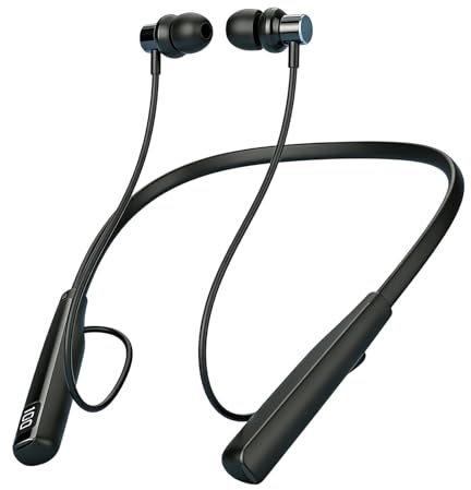 Cuffie Bluetooth 5.3 sportive con fascia per il collo, 80 ore, IPX4 | cancellazione del rumore,magneti anti-smarrimento, ricarica rapida USB-C, microfono integrato per corsa e palestra