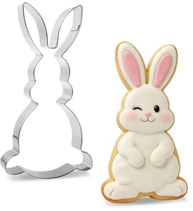 Edelstahl Ausstechformen Ostern 12x6cm Große Osterhasen Keksausstecher für Teig, ideal für Kekse, Plätzchen und Desserts