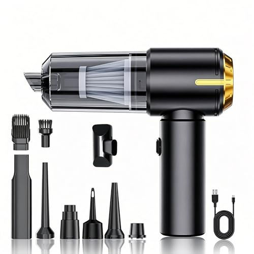 SCOVEE Handstaubsauger,Autostaubsauger,Tastatur-Staubsauger,26000Pa Starke Saugkraft mit Bürstenloser Motor,4-in-1 tragbarer Kabellos,2 Stufen Mini-Staubsauger Für Büro, Auto, Zuhause, Büro
