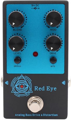 Vroomoto Bas Distortion Pedal Baseffekter Enhet Basgitarr Effektpedal Kompakt Baspedal Dual Circuit Blend Control Bite Growl Switchar med 9V DC Mittnegativ för Basgitarr