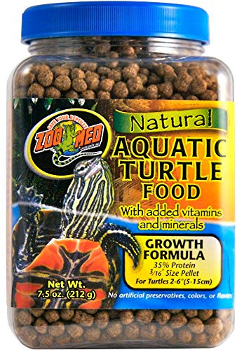 Zoo Med Food Natural Acquatic Turtle - Crescita, Cibo Tartarughe d'acqua in pellet, Galleggiante, 212 GR