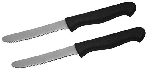 Fackelmann Frühstücksmesser, Küchenmesser mit Klinge aus Edelstahl, Allzweckmesser (Farbe: Schwarz/Silber), Menge: 2 Stück