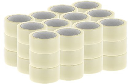 Kit 36x Nastro Adesivo Imballaggio 48x66 Trasparente Svolgimento Silenzioso da Imballo Alta Qualità Basso Rumore 66m-48mm