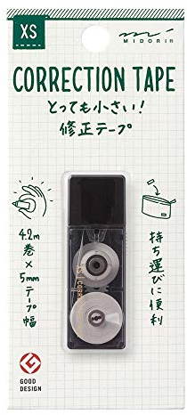 Midori Korrekturband, XS Serie, schwarz (35262006)