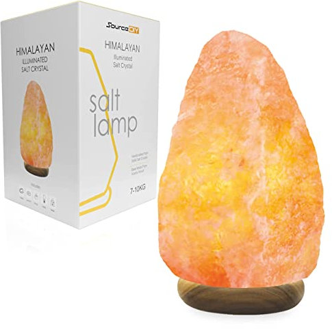 SourceDIY Salt Lamp 7-10 Kg Himalayan Natural Pink Crystal Rock Night Light Bedside Table Lamp for Indoor Bedroom Decor - Comes with Button Control Light Fitting