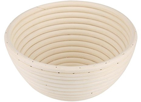 Fdit Banneton Proofing Basket Panier à Main Style Européen Rond Panier de Rotin Pain Panier de Cuisson Pain de Canne Naturel(18 * 9cm)