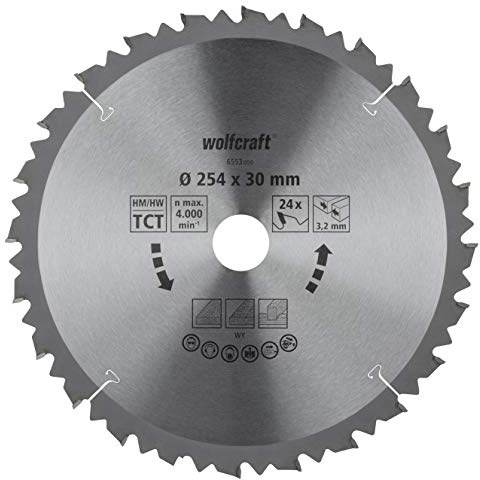 wolfcraft TC Cross and Mitre Cut Saw Blade, brown series I 6553000 I Fast, rough cuts