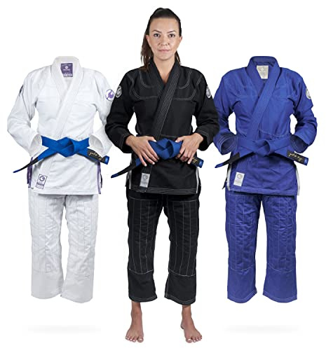 Gold BJJ Womens Aeroweave Jiu Jitsu Gi - Ultra Lightweight BJJ Gi for Women (Black, F0)
