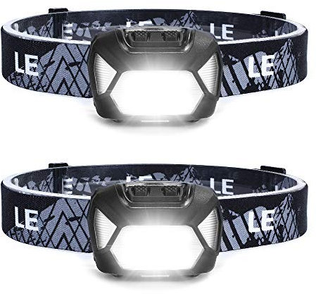 Lepro Head Torch, 2 Pack Super Bright LED Headlamp with 6 Lighting Modes, Waterproof, Battery Powered LED Lightweight Headlight for Cycling Running Camping for Kids Adults