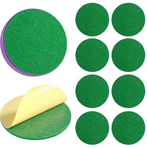 Gejoy 94 mm Hockey Paddle Pads Self Adhesive Replacement Hockey Mallet Felt Pads Green Felt Sticker for 96 mm Pushers(8)