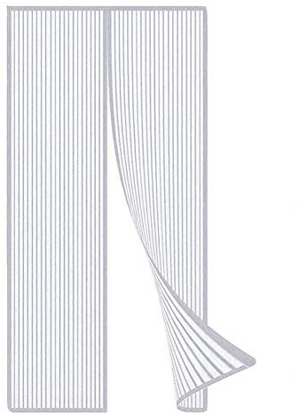 Magnetic Fly Insect Screen Door, 75x210cm, White Durable Door Mesh Curtains with Magnet, Automatically Seal, Easy to Install Without Drilling, Mesh Screen Door for Porch and Balcony