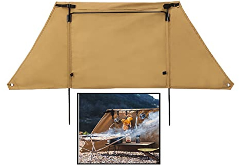 Tarpaulin LJIANW Camping Windbreak Beach Windshield Shelter Windbreak Camping Outdoors Wind Shield, Privacy Shield for Garden Charcoal Grills BBQ Picnic (Color : Beige, Size : 72x182cm)