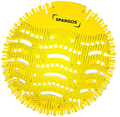 Spargos Ambientador Urinario Hombre 24 Uds Limon - Rejilla | Rejilla y pastilla perfumada para urinario, aroma limon, para oficina, bar y estadio, guantes incl