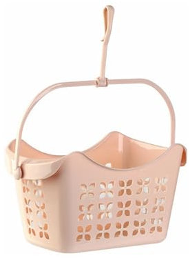 Engelland - 1 x Wäscheklammern-Korb, Hängekorb, mit Griff und Haken zum Auf-Hängen, PP-Kunststoff, L 24 x B 14,5 x H 13 cm, Farbe: Hell-Rosa