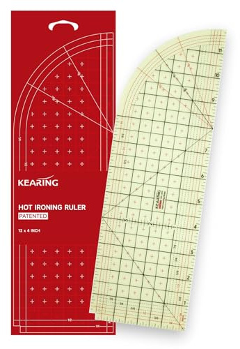 KEARING 4x12 Hot Hem Ruler - 4R Round Corner Heat Resistant Ironing